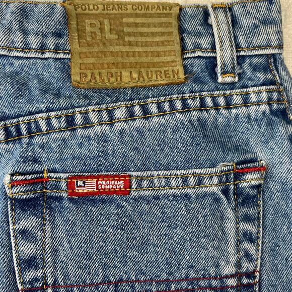 Vintage Polo Ralph Lauren Denim Skirt Knee Skirt Back Slit 90’s Mom Size 6 - Picture 3 of 9